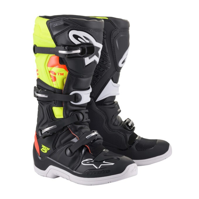 Alpinestars Tech 5 2022 čierna/červená fluo/žltá fluo - 38