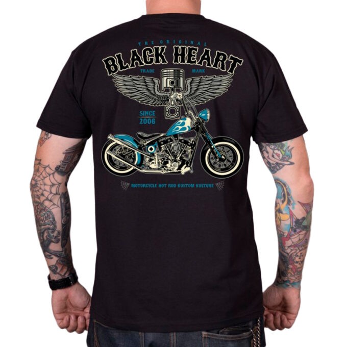 BLACK HEART Blue Chopper čierna - M