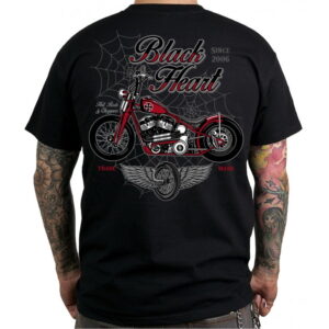 BLACK HEART Red Baron Chopper triko čierna - M