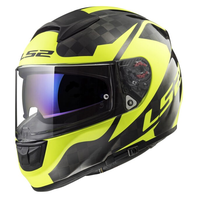 LS2 LS2 FF397 Vector C Shine Carbon Hi Vis Yellow - XS (53-54)