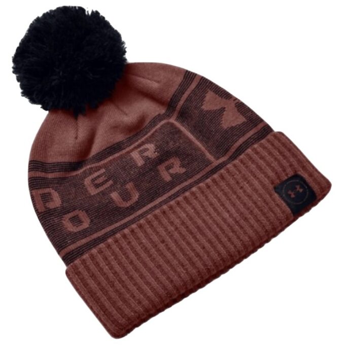 Under Armour Big Logo Pom Beanie Cinna Red - OSFA