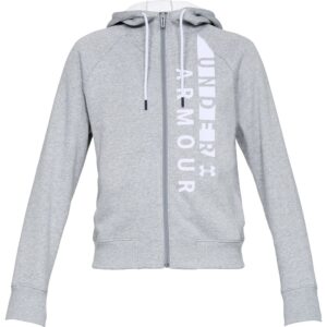 Under Armour Cotton Fleece WM FZ Steel Light Heather / White / White - S