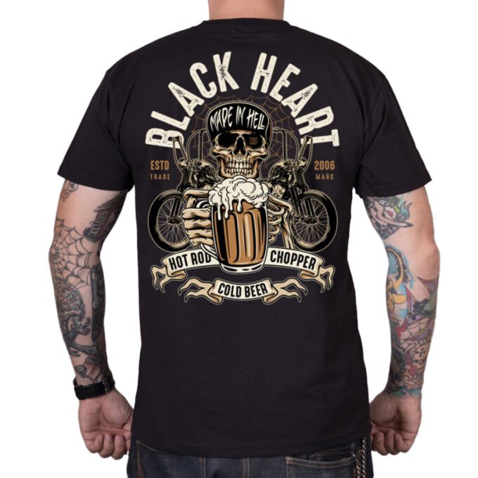 BLACK HEART Beer Biker čierna - M